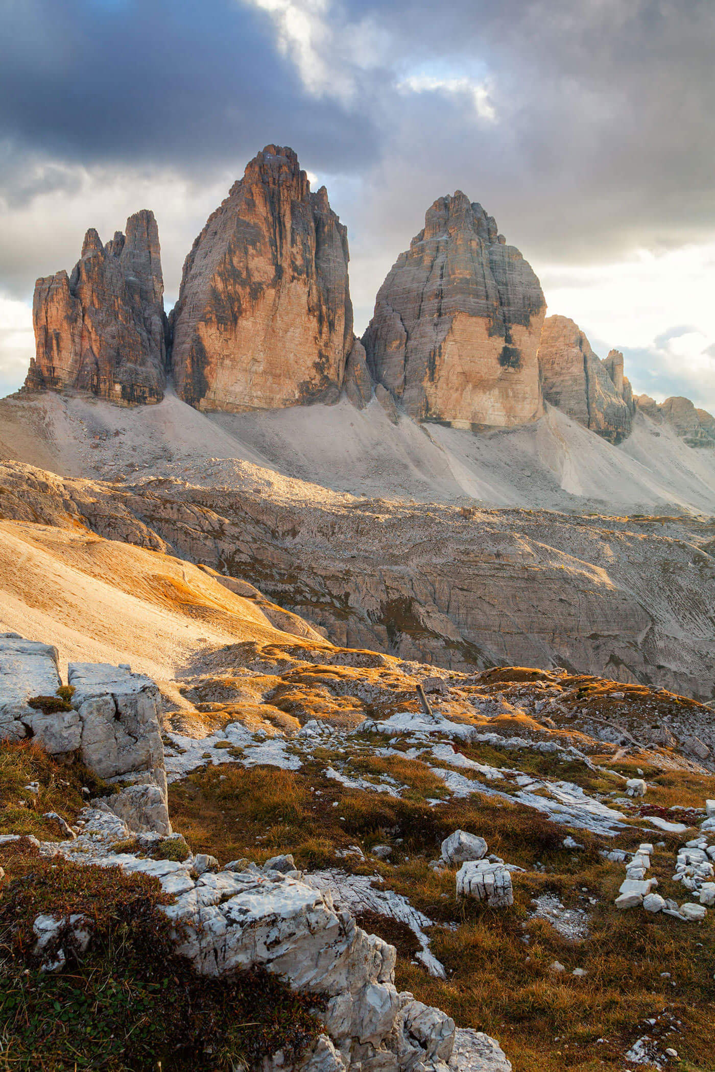 Die Drein Zinnen in Sexten in der Abendsonne - Tre Cime Luxury Chalet